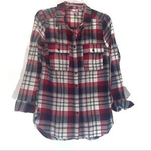 Dolled Up Button Down Plaid Shirt Small